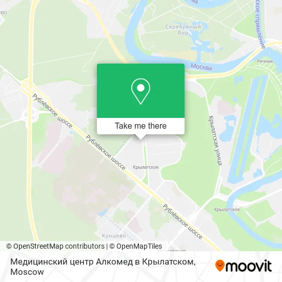 Медицинский центр Алкомед в Крылатском map