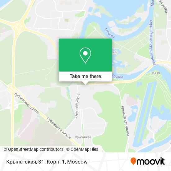 Крылатская, 31, Корп. 1 map