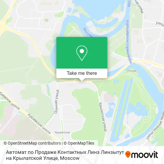 Автомат по Продаже Контактных Линз Линзытут на Крылатской Улице map