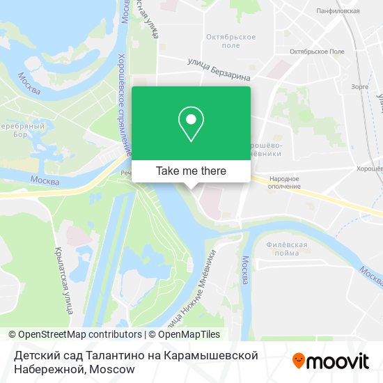 Детский сад Талантино на Карамышевской Набережной map