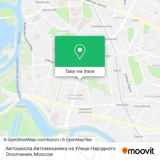 Автошкола Автомеханика на Улице Народного Ополчения map