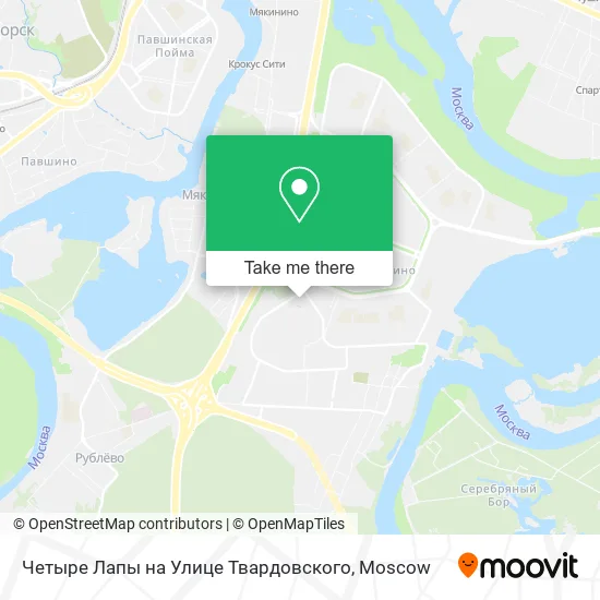 Четыре Лапы на Улице Твардовского map