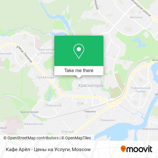 Кафе Арёл - Цены на Услуги map