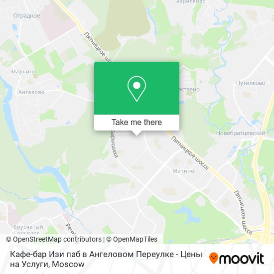 Кафе-бар Изи паб в Ангеловом Переулке - Цены на Услуги map