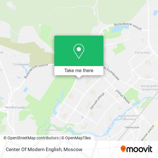 Center Of Modern English map