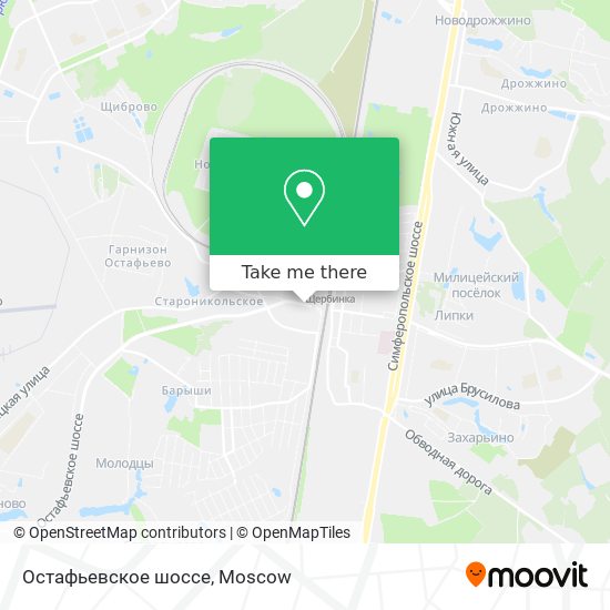 Остафьевское шоссе map