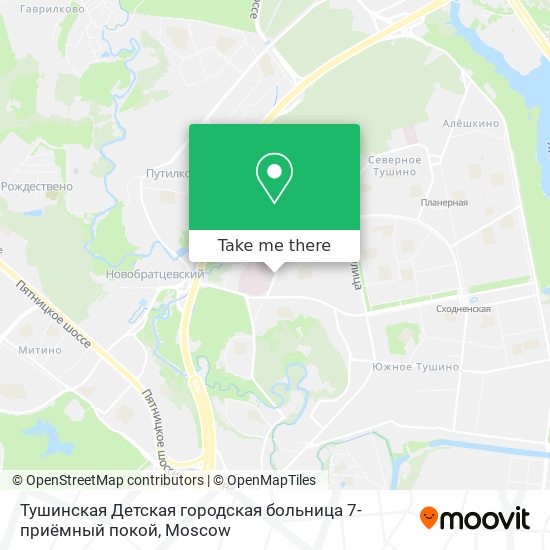 Тушинская Детская городская больница 7-приёмный покой map