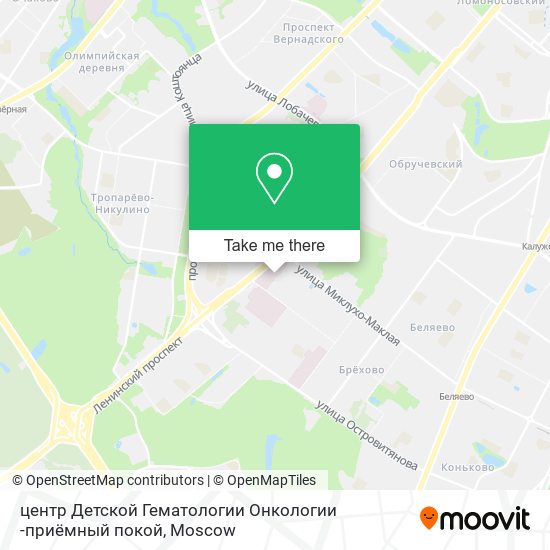 центр Детской Гематологии Онкологии -приёмный покой map