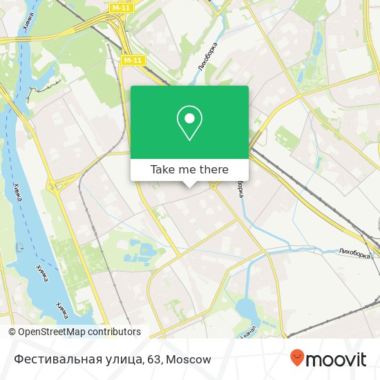 Фестивальная улица, 63 map