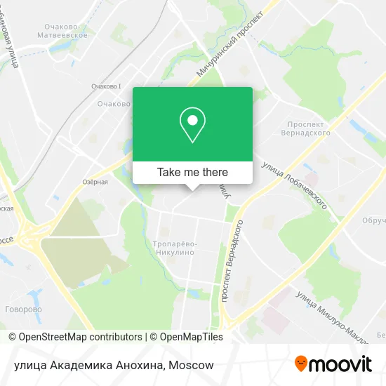 улица Академика Анохина map