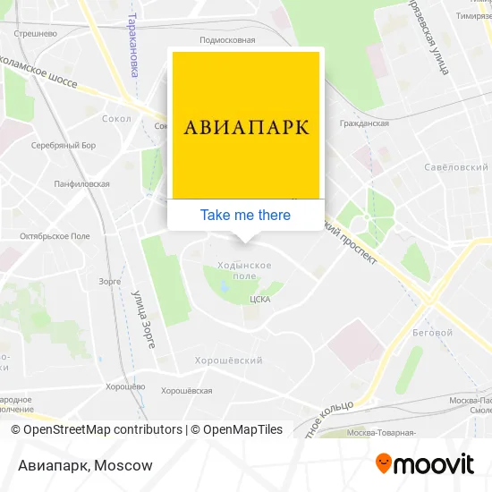 Авиапарк map