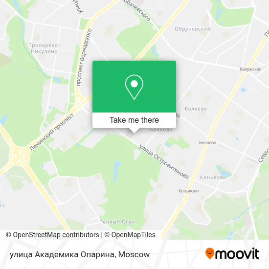 улица Академика Опарина map