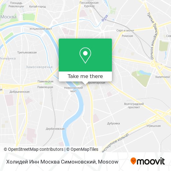 Холидей Инн Москва Симоновский map