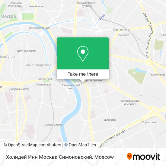 Холидей Инн Москва Симоновский map
