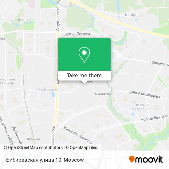 Бибиревская улица 10 map
