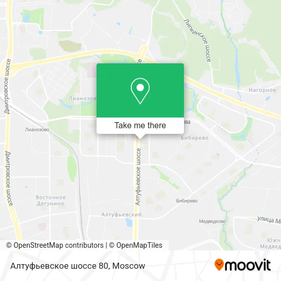 Алтуфьевское шоссе 80 map