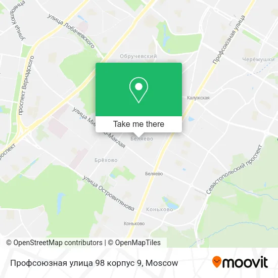 Профсоюзная улица 98 корпус 9 map