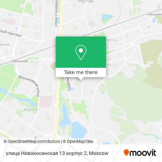 улица Новокосинская 13 корпус 2 map