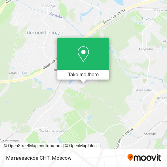 Матвеевское СНТ map