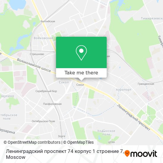 Ленинградский проспект 74 корпус 1 строение 7 map