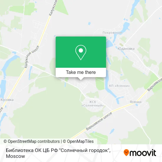 Библиотека ОК ЦБ РФ "Солнечный городок" map