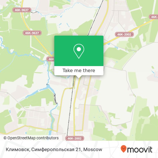 Климовск, Симферопольская 21 map
