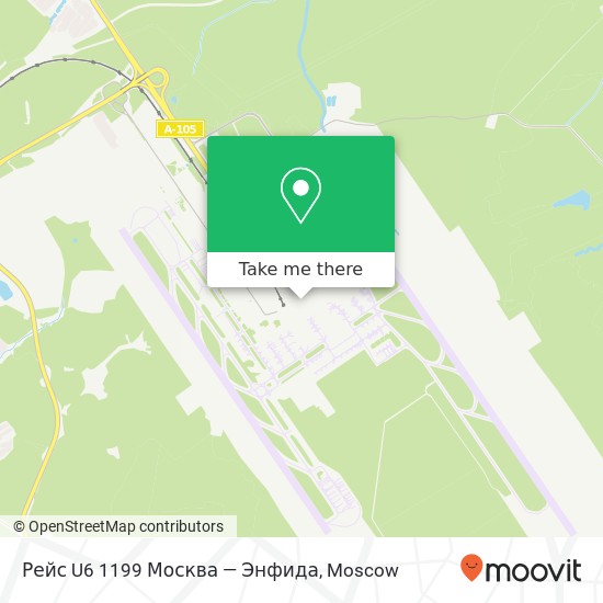 Рейс U6 1199 Москва — Энфида map