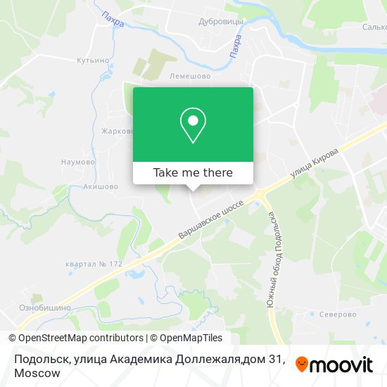 Подольск, улица Академика Доллежаля,дом 31 map