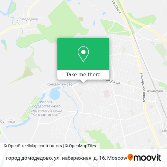 город домодедово, ул. набережная, д. 16 map