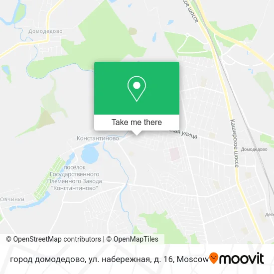 город домодедово, ул. набережная, д. 16 map