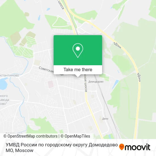 УМВД России по городскому округу Домодедово МО map