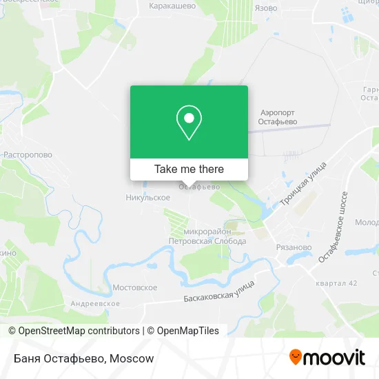 Баня Остафьево map