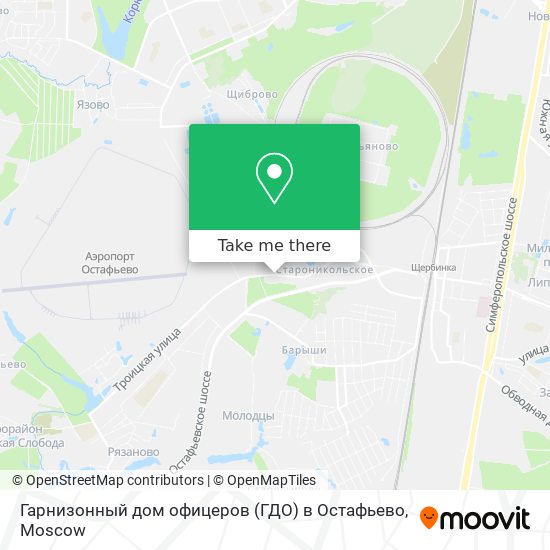 Гарнизонный дом офицеров (ГДО) в Остафьево map
