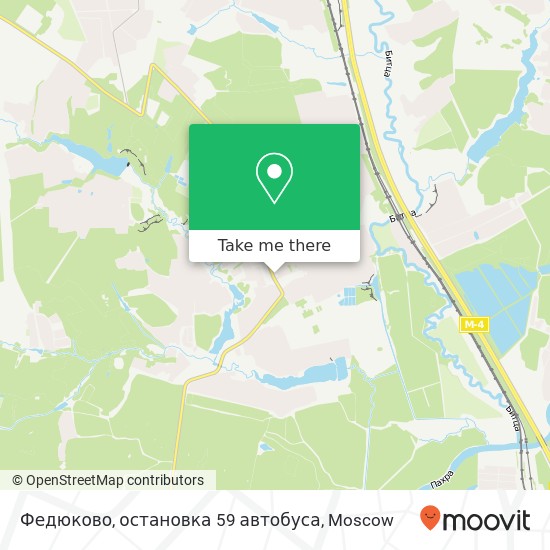 Федюково, остановка 59 автобуса map