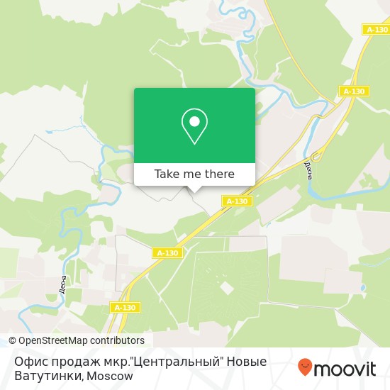 Офис продаж мкр."Центральный" Новые Ватутинки map