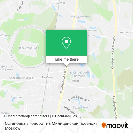 Остановка «Поворот на Милицейский поселок» map