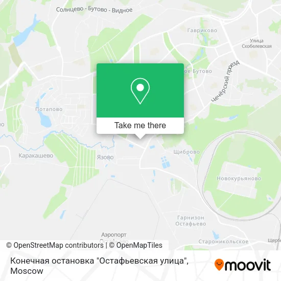 Конечная остановка "Остафьевская улица" map