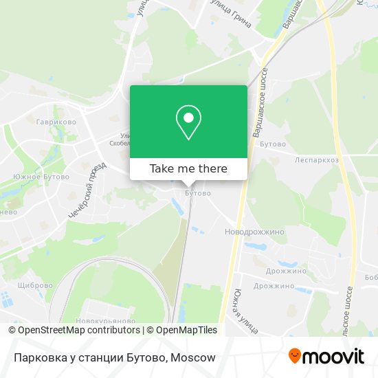 Парковка у станции Бутово map