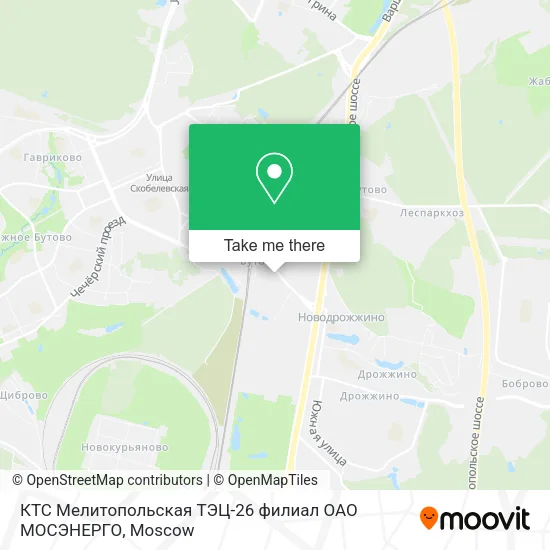 КТС Мелитопольская ТЭЦ-26 филиал ОАО МОСЭНЕРГО map