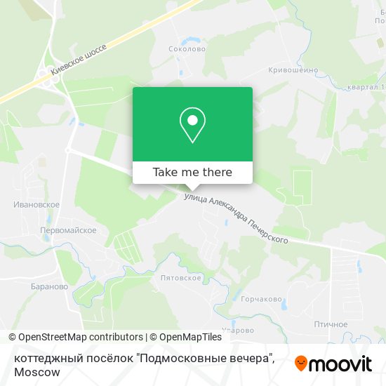коттеджный посёлок "Подмосковные вечера" map