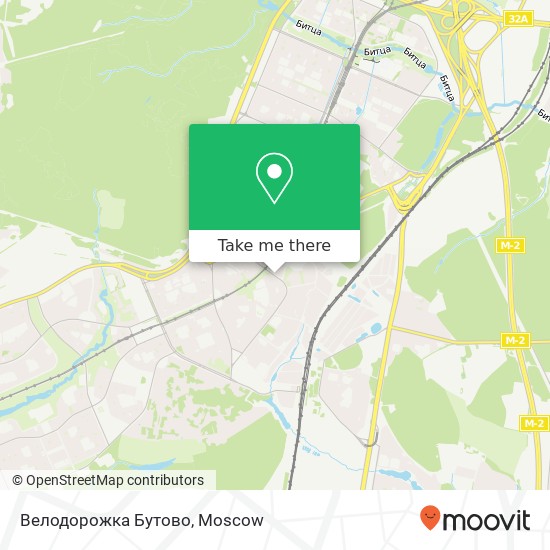 Велодорожка Бутово map