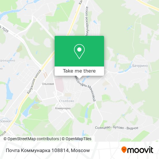 Почта Коммунарка 108814 map