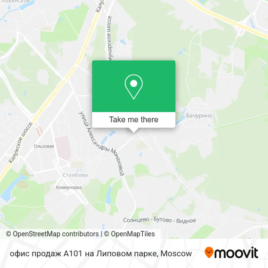 офис продаж А101 на Липовом парке map