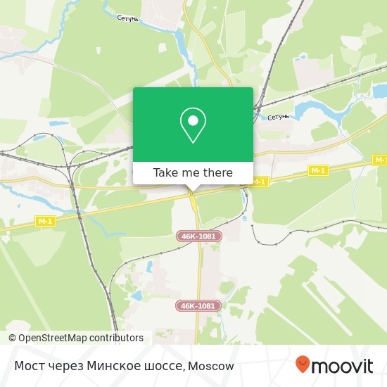 Мост через Минское шоссе map