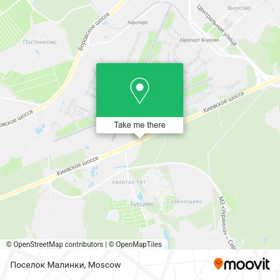 Поселок Малинки map