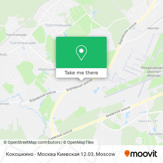 Кокошкино - Москва Киевская 12.03 map