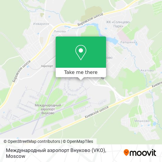 Международный аэропорт Внуково (VKO) map