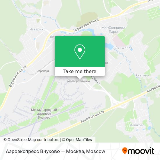 Аэроэкспресс Внуково — Москва map