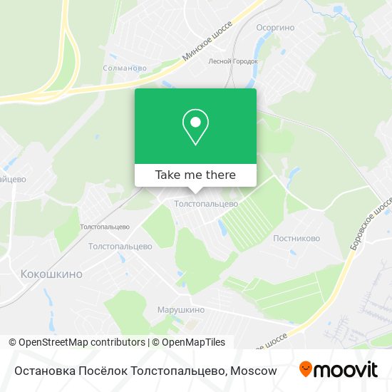Остановка Посёлок Толстопальцево map