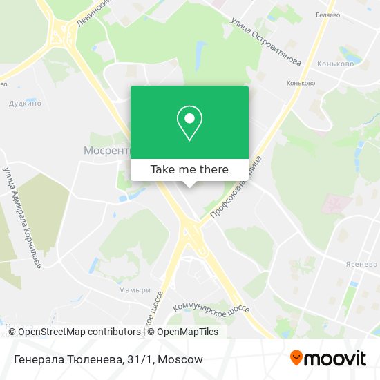 Генерала Тюленева, 31/1 map